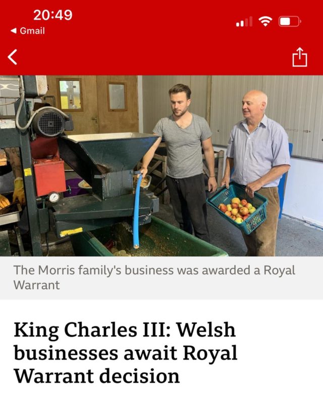 Fantastic to see our family run business mentioned on BBC Wales today and again this evening. We pride ourselves on the quality of our products and were honoured to receive the Royal Warrant from the then Prince of Wales, now King Charles III #welshfarmhouse #royalwarrant #royalwarrantholder #smallbusiness #foodanddrink #foodanddrinkwales